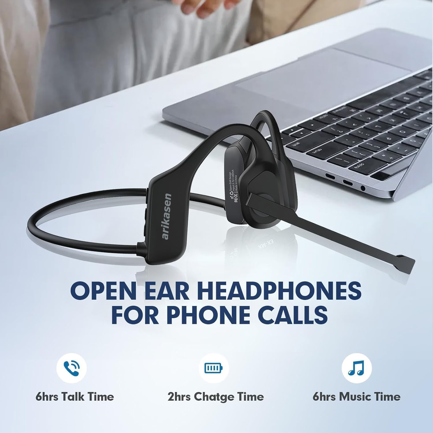 Outdoor Sport Centre - Headphone Open Ear dengan Mikrofon, Headset