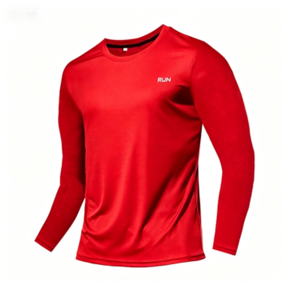 Outdoor Sportswear - Kaos Olahraga Kasual Lengan Panjang Kerah