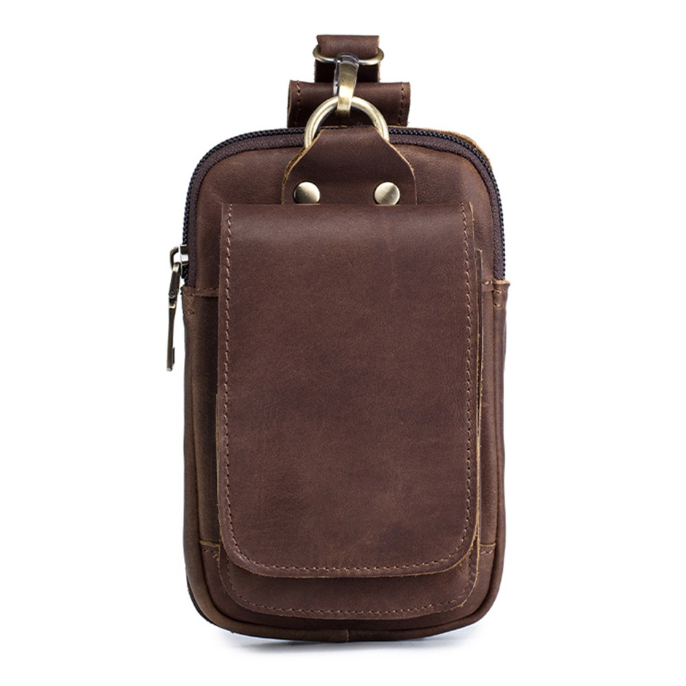 Outdoor Sport Bag - Tas Pinggang Kulit Sapi Vintage Portabel