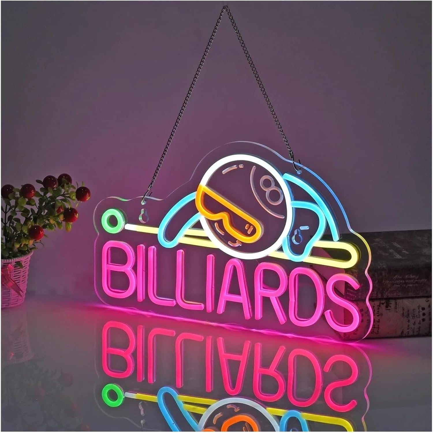 Lampu Neon LED Bola 8 Billiard - Outdoor Sports Hall ulasan dan harga